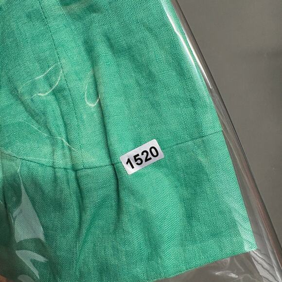 SALONI Square Seams Choli Top Washed‎ Green Linen Crop in Green Size US 0/ UK 4 - Picture 15 of 15